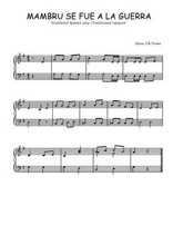 Téléchargez l'arrangement pour piano de la partition de Mambrù se fue a la guerra en PDF